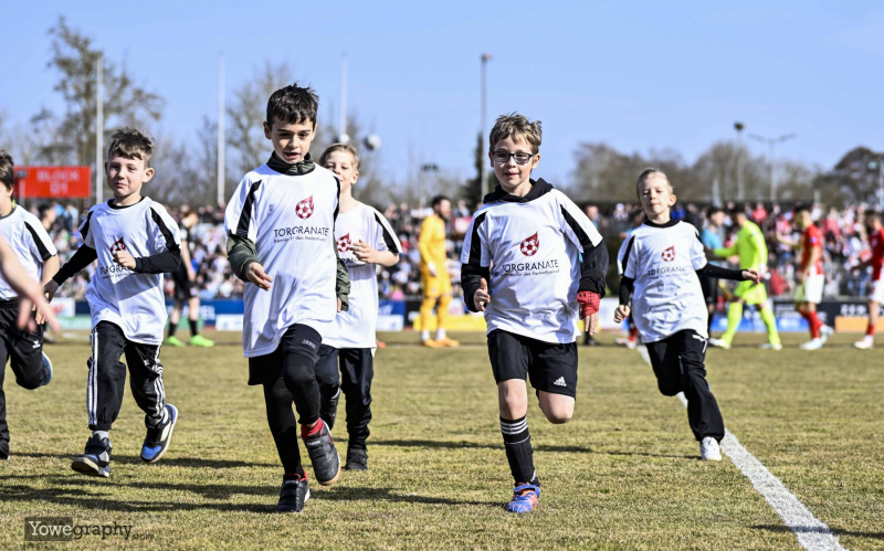 SG Barockstadt - Offenbacher Kickers: Einlaufkind, Einlaufkinder, Torgranate