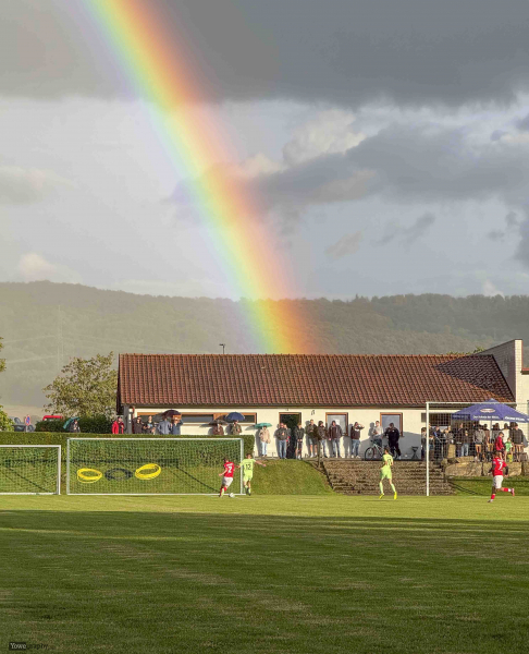 SG Haselbach - SV Burghaun: Regenbogen Wetter