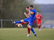 Pokal SG Rückers - SV Flieden: Dominik Oelschläger gegen Jonas Hilgenberg