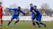 Pokal SG Rückers - SV Flieden: Louis Larbig mit Kelvin Jasching